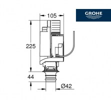 MEDIDAS VALVULA DESCARGA AV1 GROHE